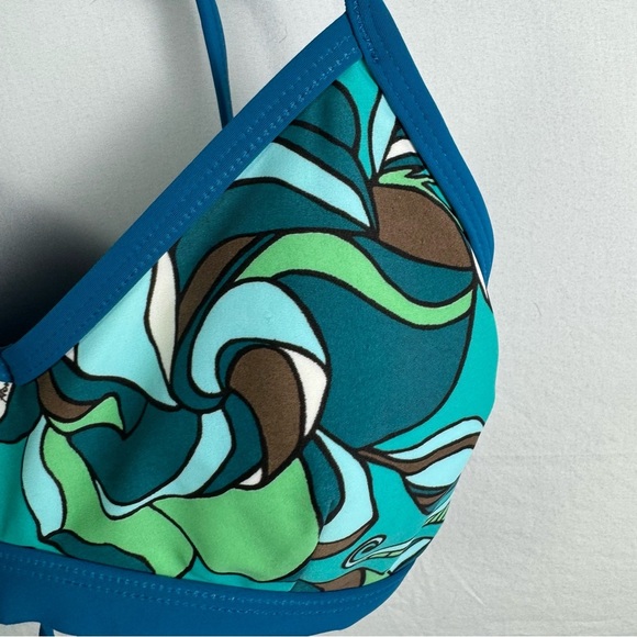 Honey Girl Blue and Green Swim Top Women’s Size L - Picture 3 of 4